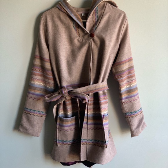 cameo Jackets & Blazers - Boho Chic Festival Hooded Woven Jacket